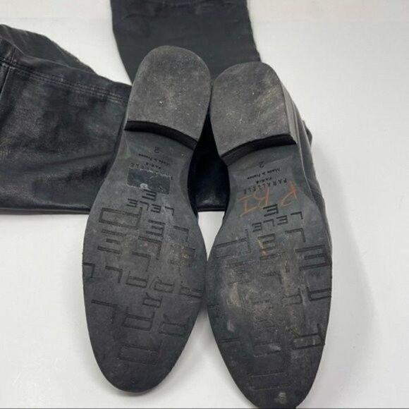 Parallele Paris France womans thigh high flat boots black leather UK 2 Us4 BoxE - Picture 7 of 8